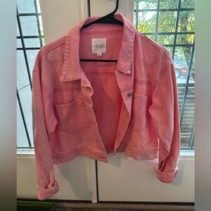 Le Lis Collections cropped pink jean jacket